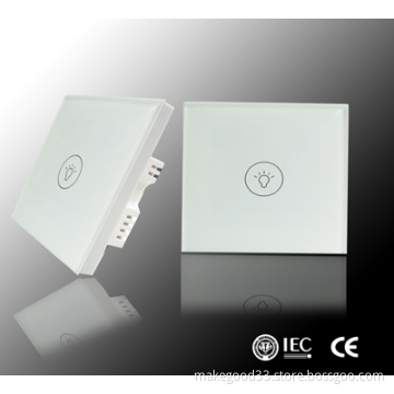 1Gang white color touch switch wit LED indicator,wall switch